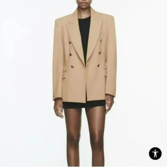 ZARA TAILORED DOUBLE BREASTED BLAZER - Picture 4 of 7